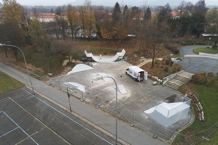 Blick auf den Skaterpark