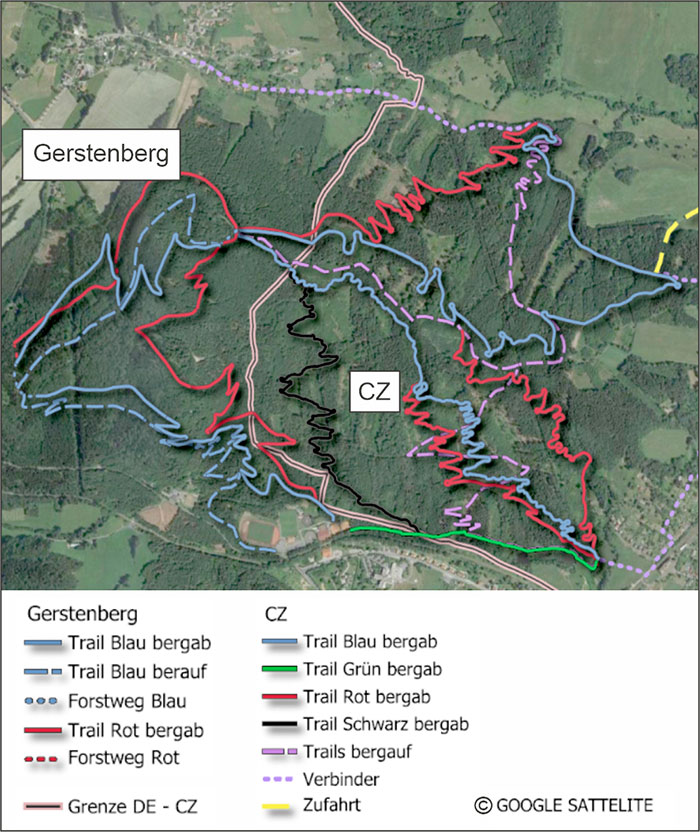 Plan der Streckenverläufe 