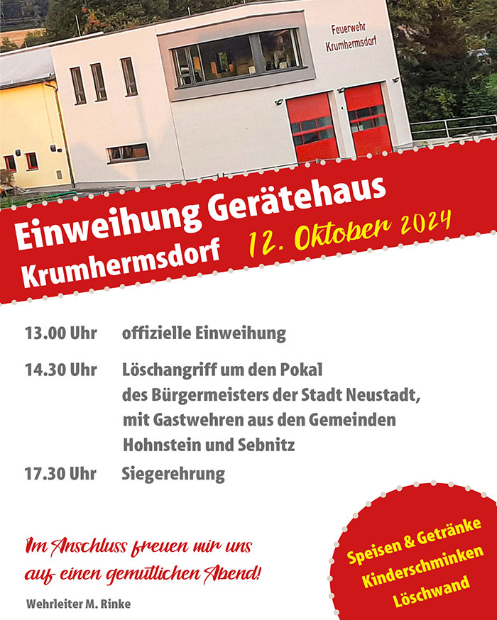 Einladung Einweihung Anbau Feuerwehrgerätehaus