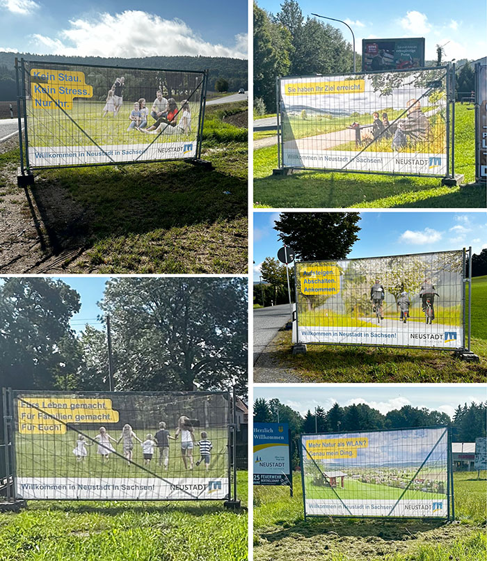 Werbebanner in Neustadt in Sachsen
