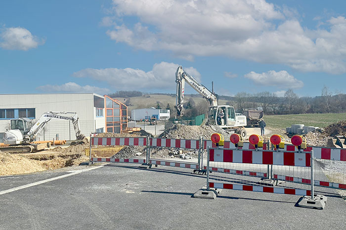 Bauarbeiten an der Einbindung zum Gewerbegebiet 