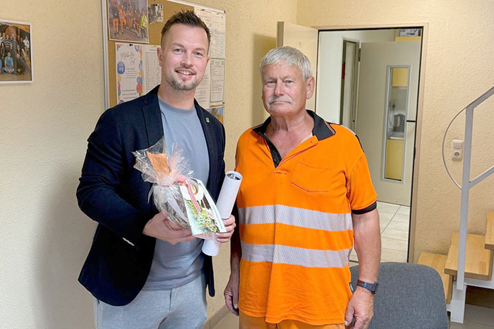 Bürgermeister Alexander Sachse (links) und Fred Rugies Bürgermeister Alexander Sachse (links) und Fred Rugies